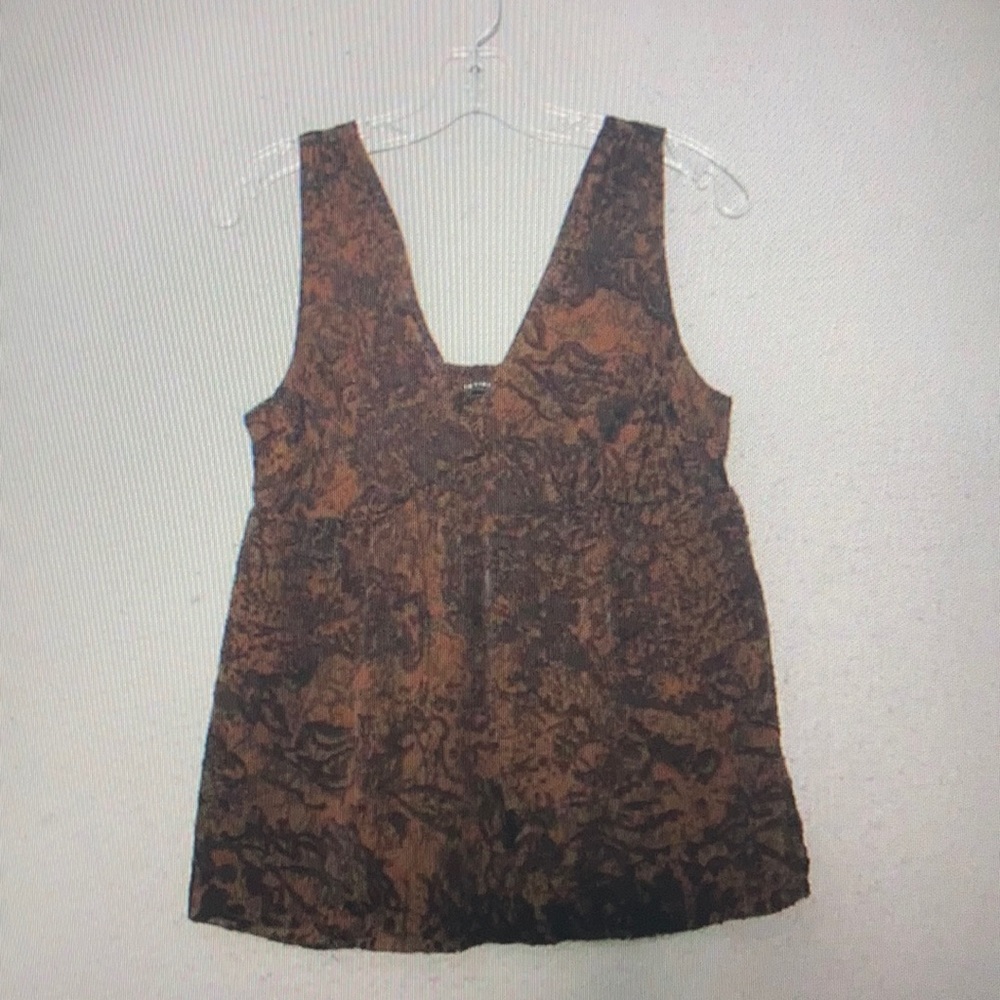 Tank medium brown silk